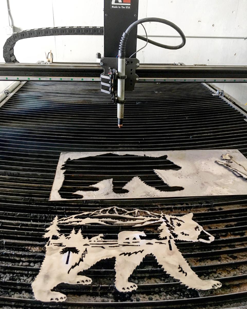 CNC plasma cut bear art