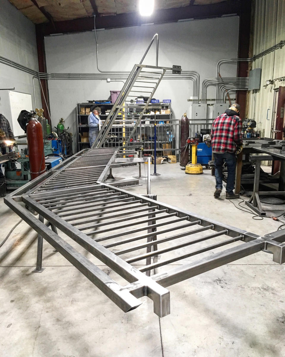 Custom steel guardrail installation