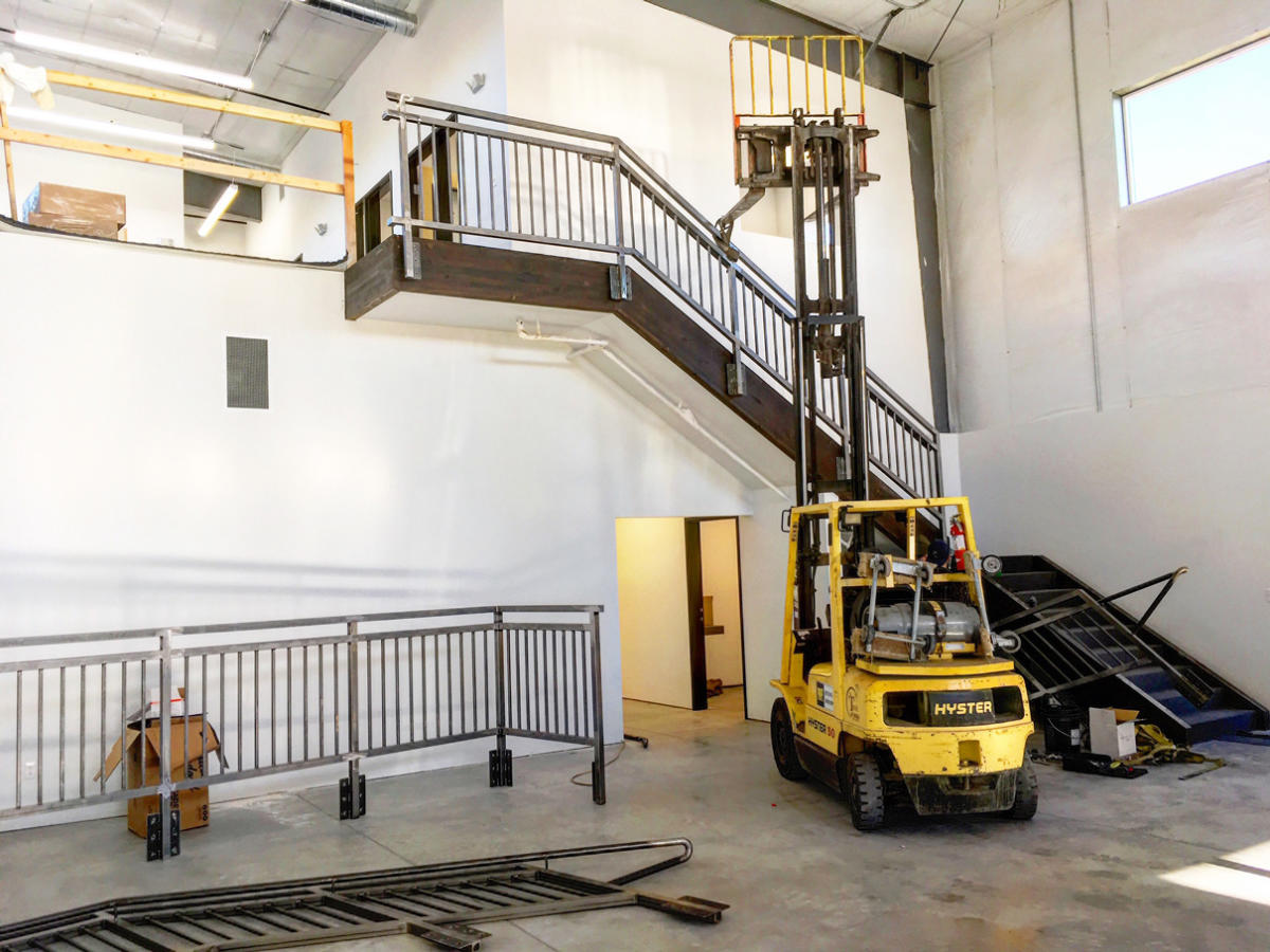 Custom steel handrail installation
