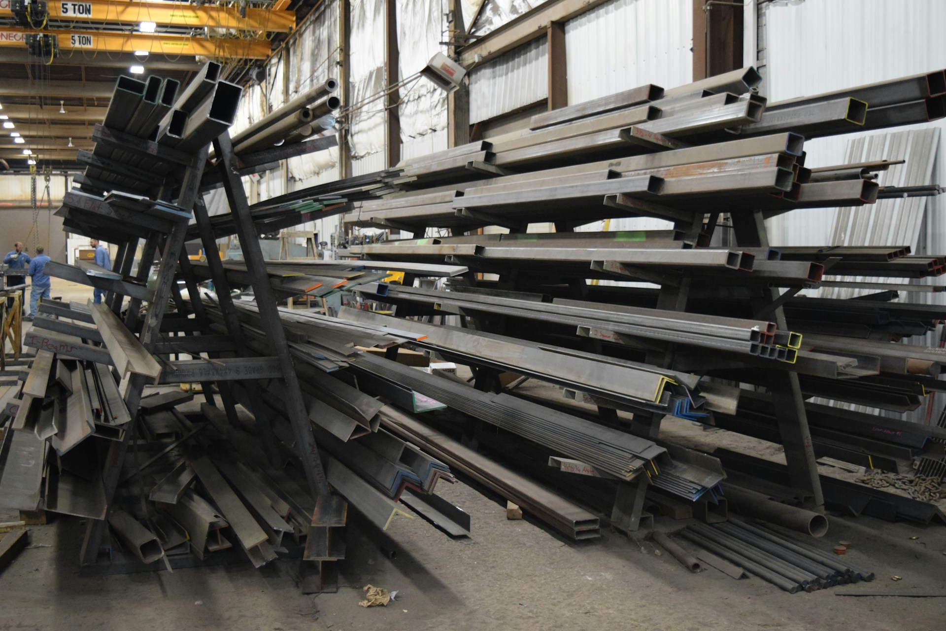 Structural steel sections in stock