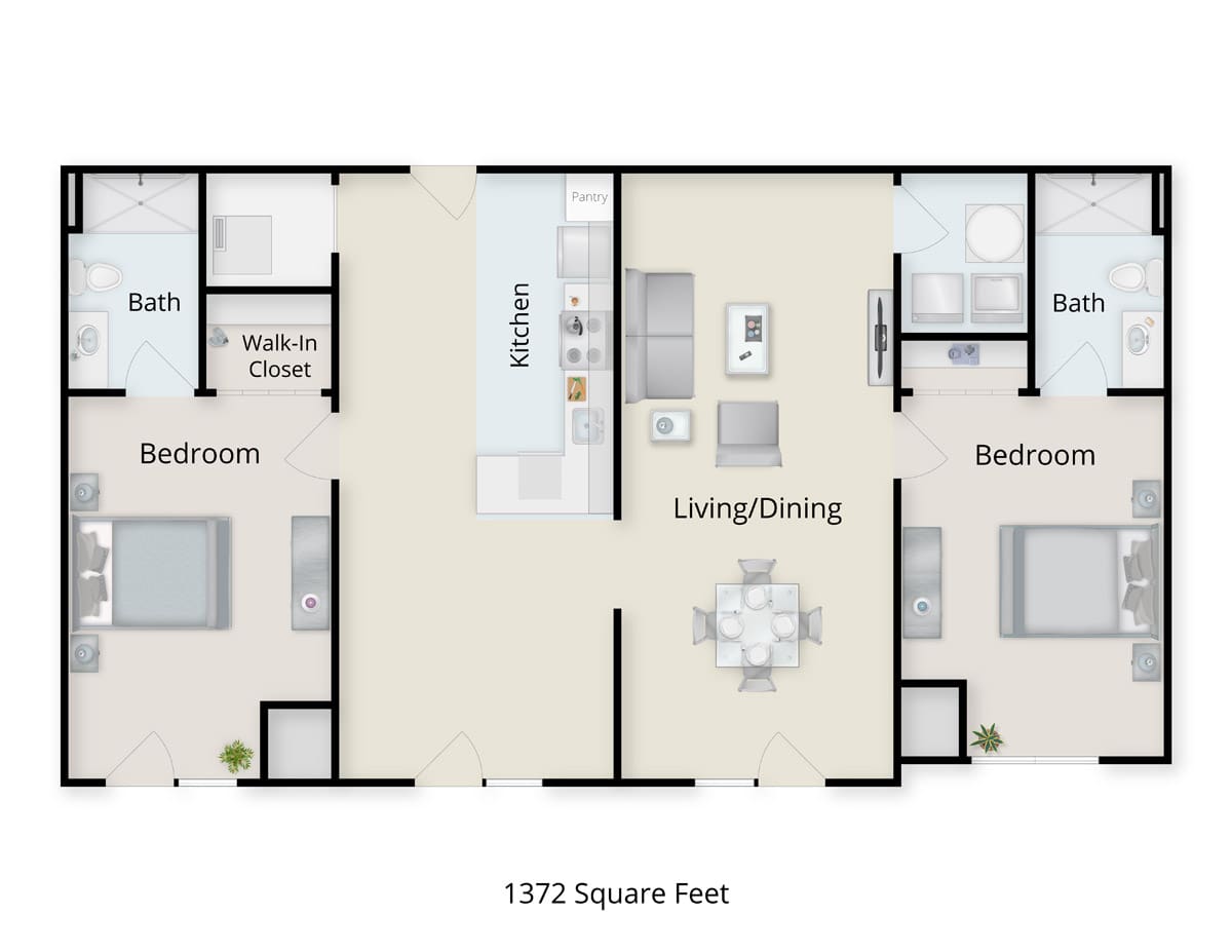 Independent Living Two-Bedroom alternate floor plan