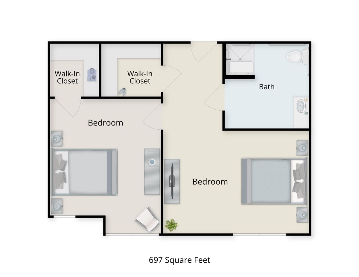 Memory Care Semi-Private Companion Suite floor plan