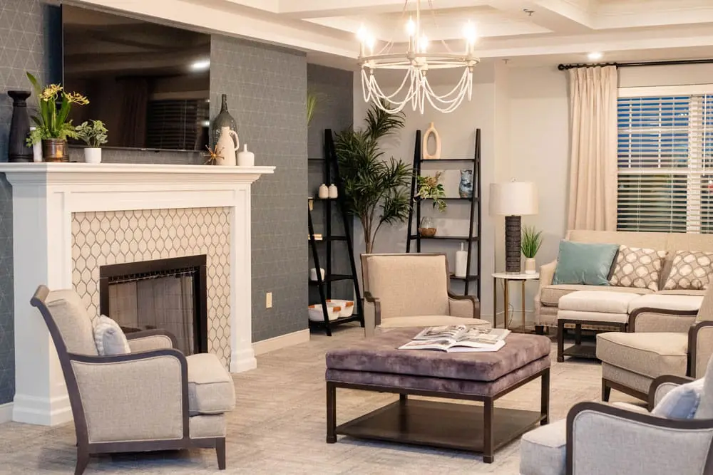 Secure, warmly designed Memory Care apartment at Bluebird Commons