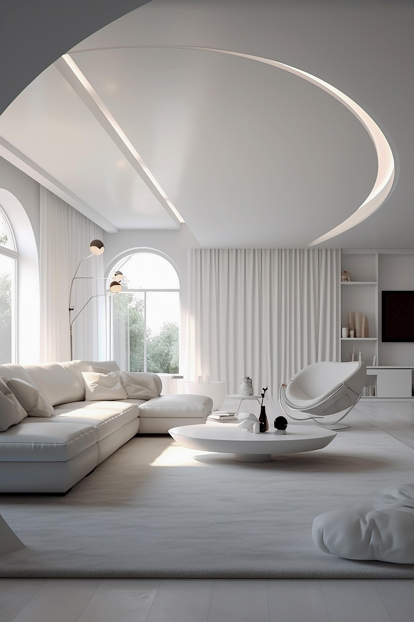 Modern, light-filled lounge area with large windows and comfortable seating