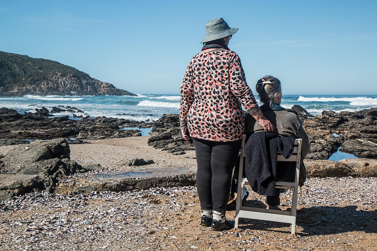 Senior women friends enjoying time together outdoors
